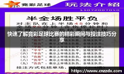 快速了解竞彩足球比赛的精彩瞬间与投注技巧分享